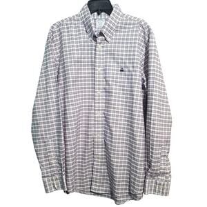 Brooks Brothers Red Blue Classic Checkered Shirt Size XL Regent Fit